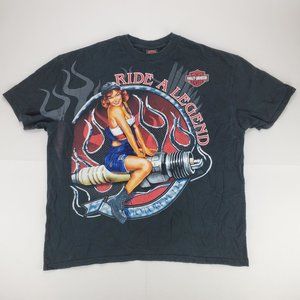 Harley Davidson Ride A Legend Pin Up Girl T Shirt